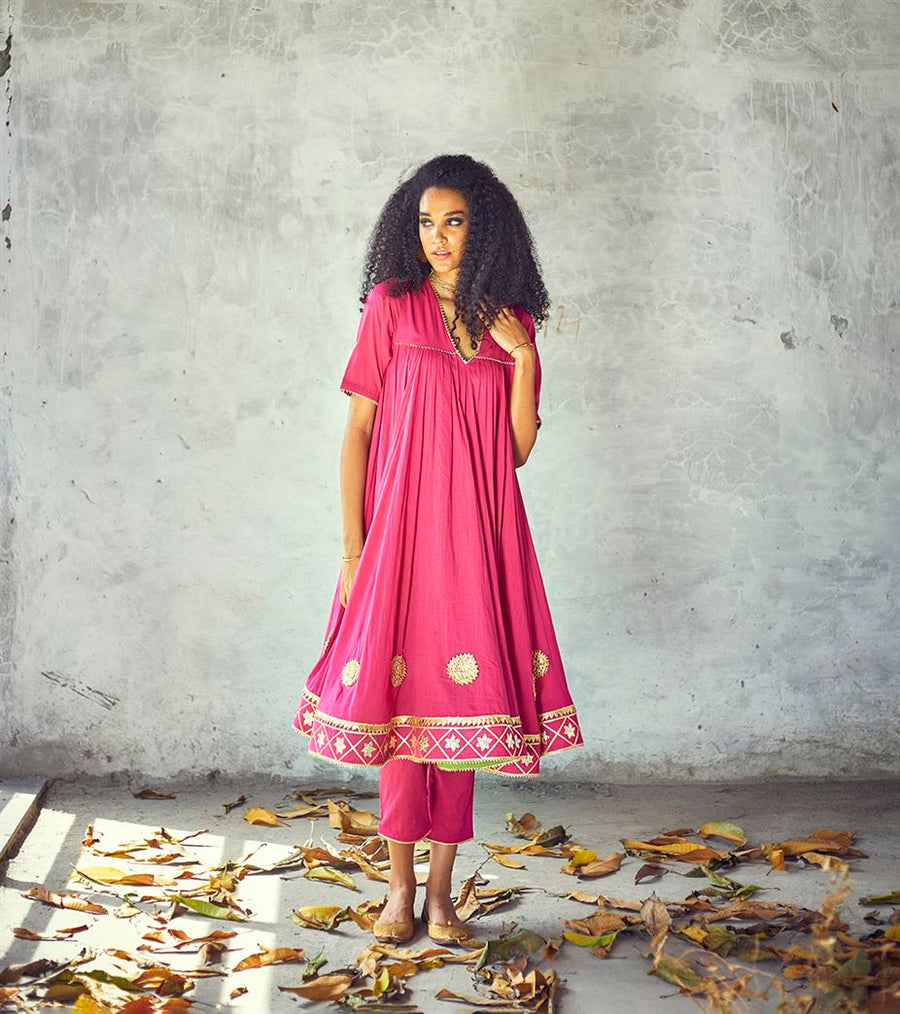 Shop Gulabi Anarkali by Khara Kapas