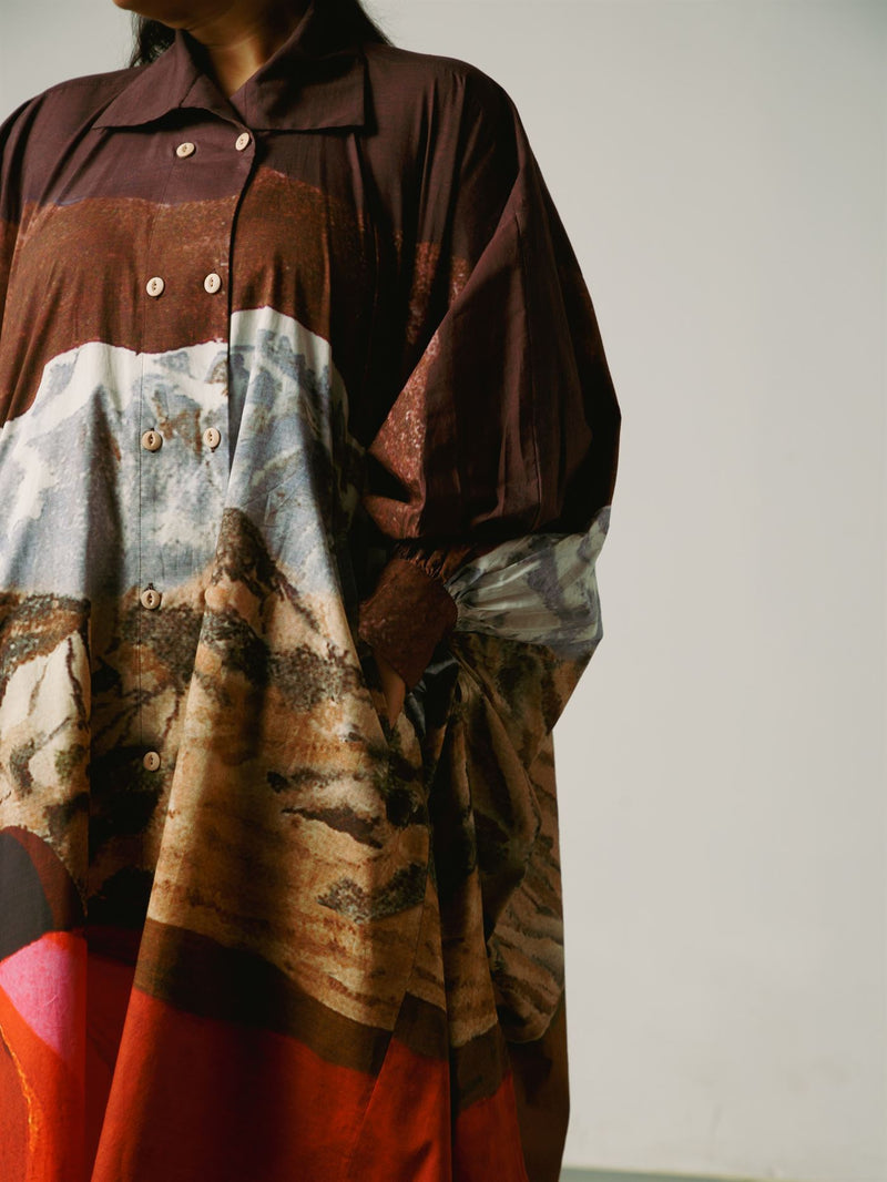 CORD   I   Prato Echo Shirt Dress Cotton Satin Lava Print W21-ECHS-LVP - Shop Cult Modern