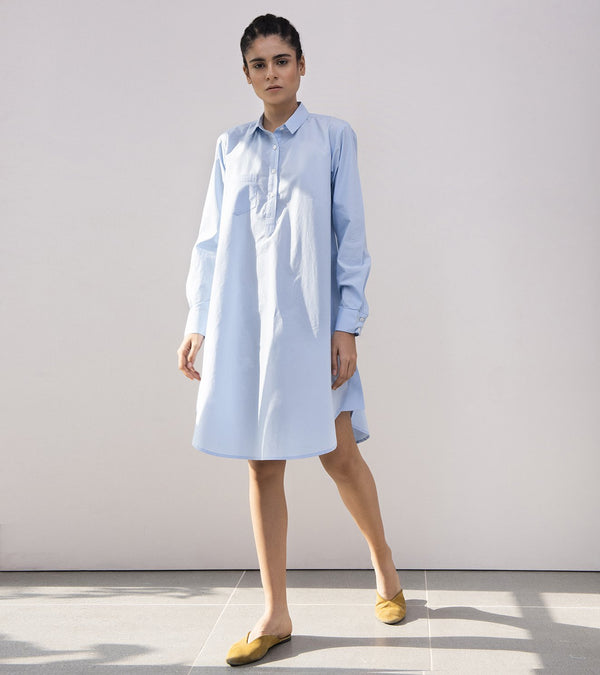 Khara Kapas   I    Cornflower A-Line Dress - Shop Cult Modern