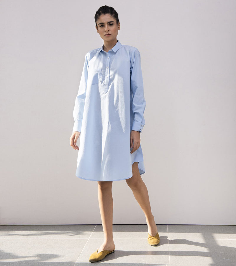 Khara Kapas   I    Cornflower A-Line Dress - Shop Cult Modern