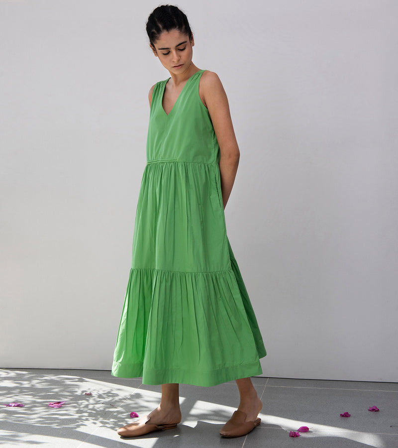 Khara Kapas Cypress Tiered Midi Dress - Shop Cult Modern