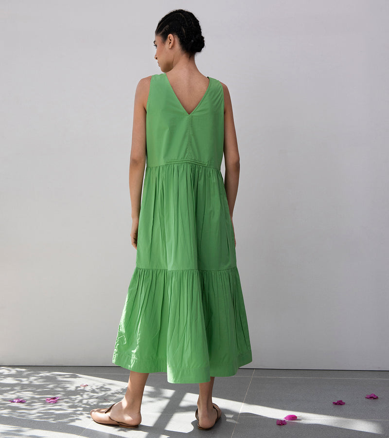Khara Kapas Cypress Tiered Midi Dress - Shop Cult Modern