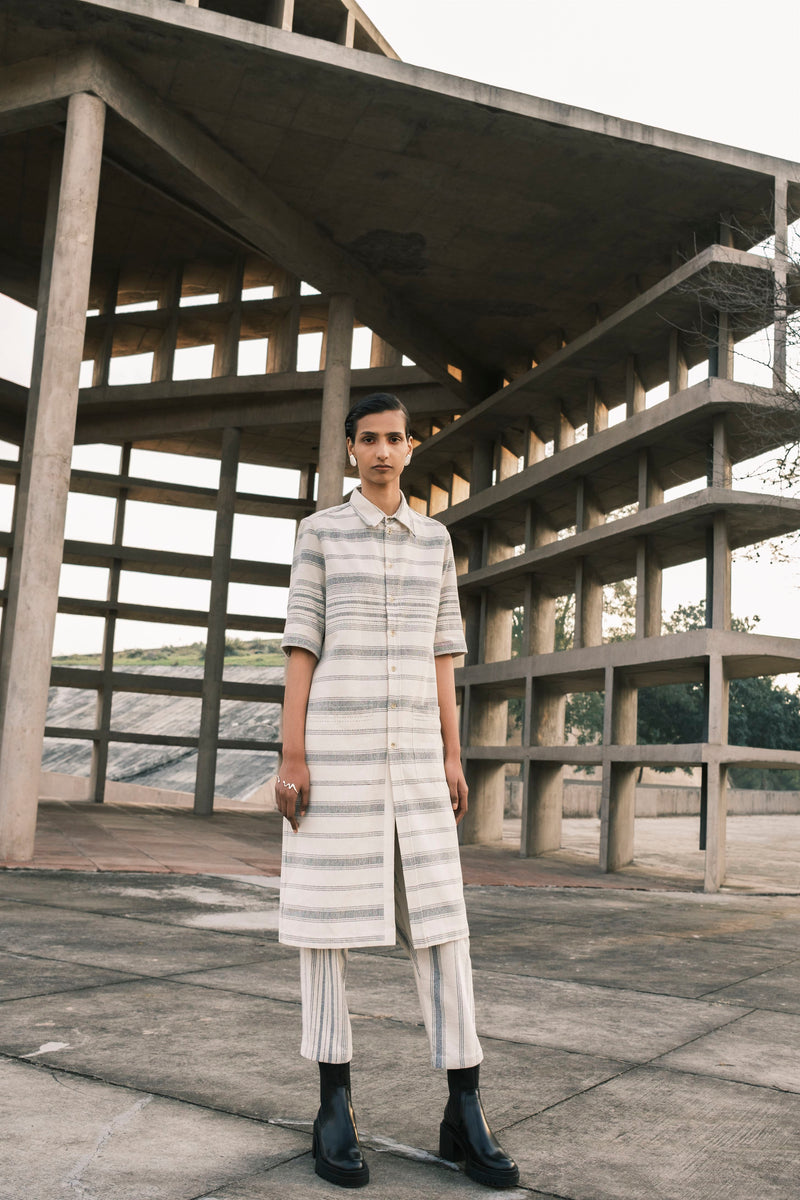 Urvashi Kaur   I   Causeway PANT BASALT 100% handloom cotton Shell TESSELLATE- 66 - Shop Cult Modern