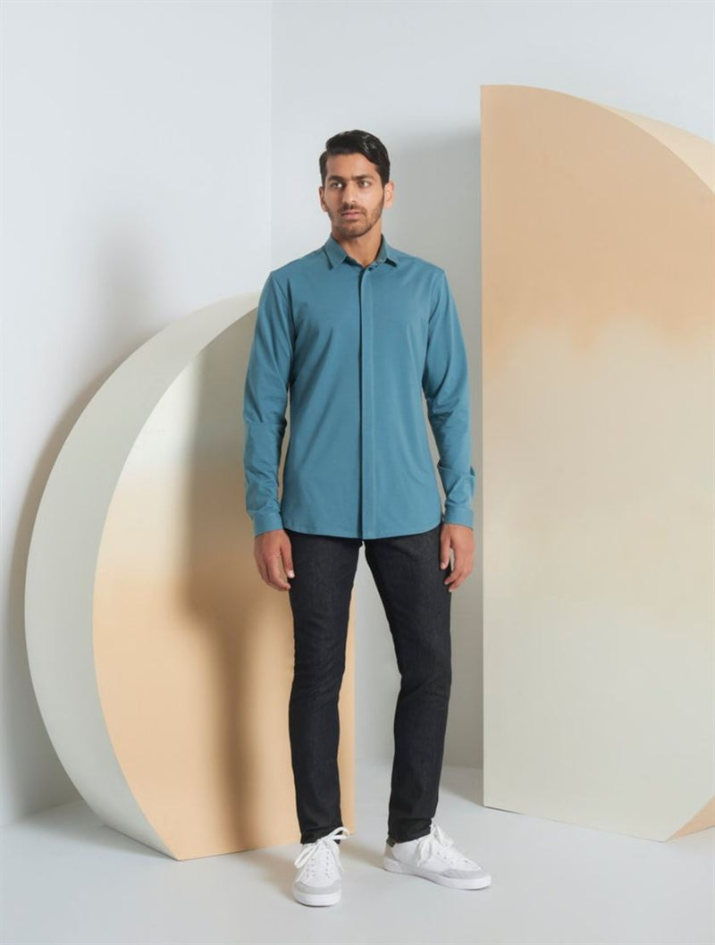 Perona   -   Mens-Shirts-Shirts-Finley-Pma-Ss24-350-S-Teal - Shop Cult Modern