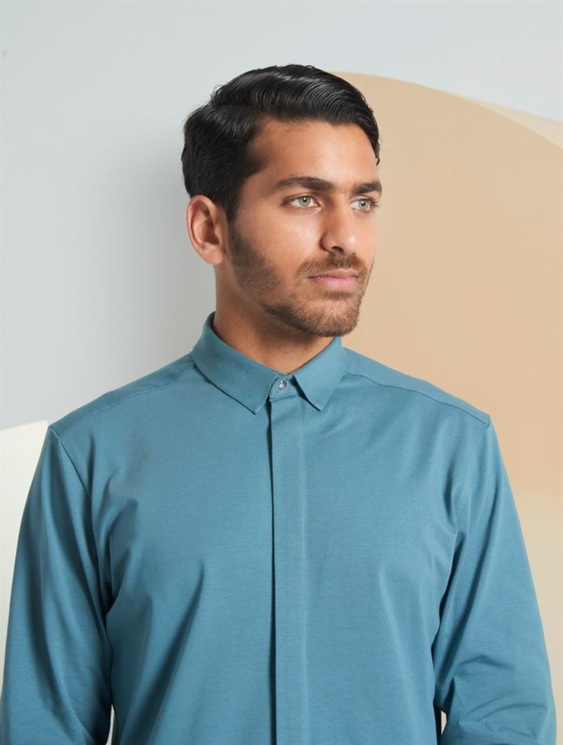 Perona   -   Mens-Shirts-Shirts-Finley-Pma-Ss24-350-S-Teal - Shop Cult Modern