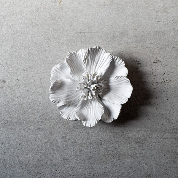 Home Artisan Peony Ceramic Flowers Wall Sculpture (White) - Small - Shop Cult Modern
