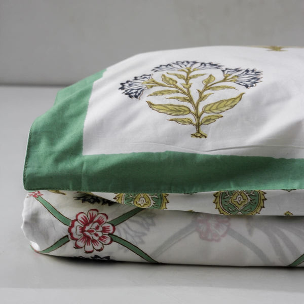 Home Artisan Nafisa Floral Meshwork Hand Block Print Bed Sheet - Shop Cult Modern