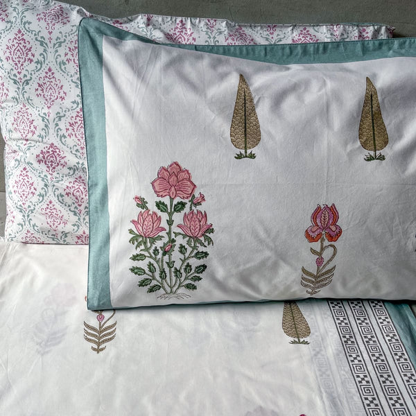 Home Artisan Ahida Floral Pattern Hand Block Print Bed Sheet - Shop Cult Modern