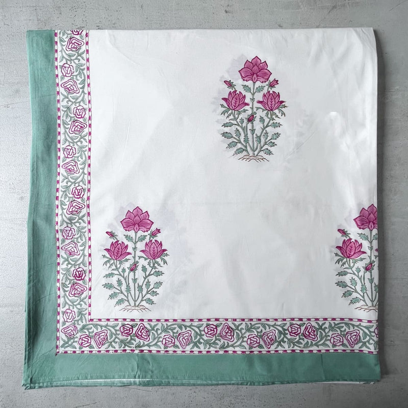 Home Artisan Maira Floral Pattern Hand Block Print Bed Sheet - Shop Cult Modern