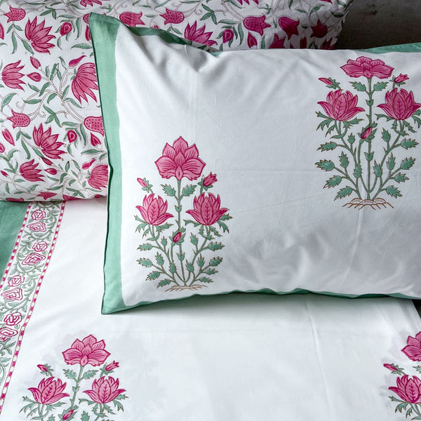 Home Artisan Maira Floral Pattern Hand Block Print Bed Sheet - Shop Cult Modern