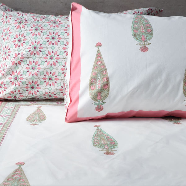 Home Artisan Aiza Floral Pattern Hand Block Print Bed Sheet - Shop Cult Modern