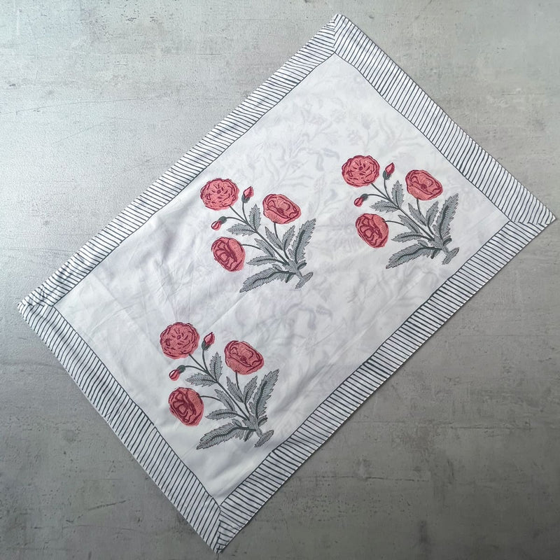 Home Artisan Rose and Palm Hand Block Print Bed Sheet - Shop Cult Modern