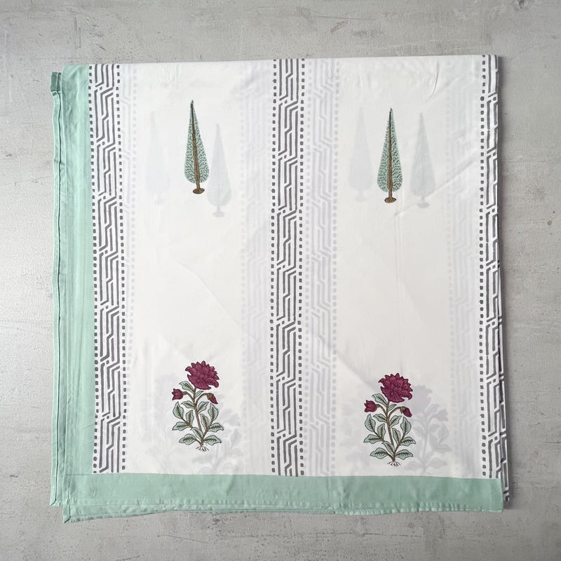 Home Artisan Zaira Floral Pattern Hand Block Print Bed Sheet - Shop Cult Modern