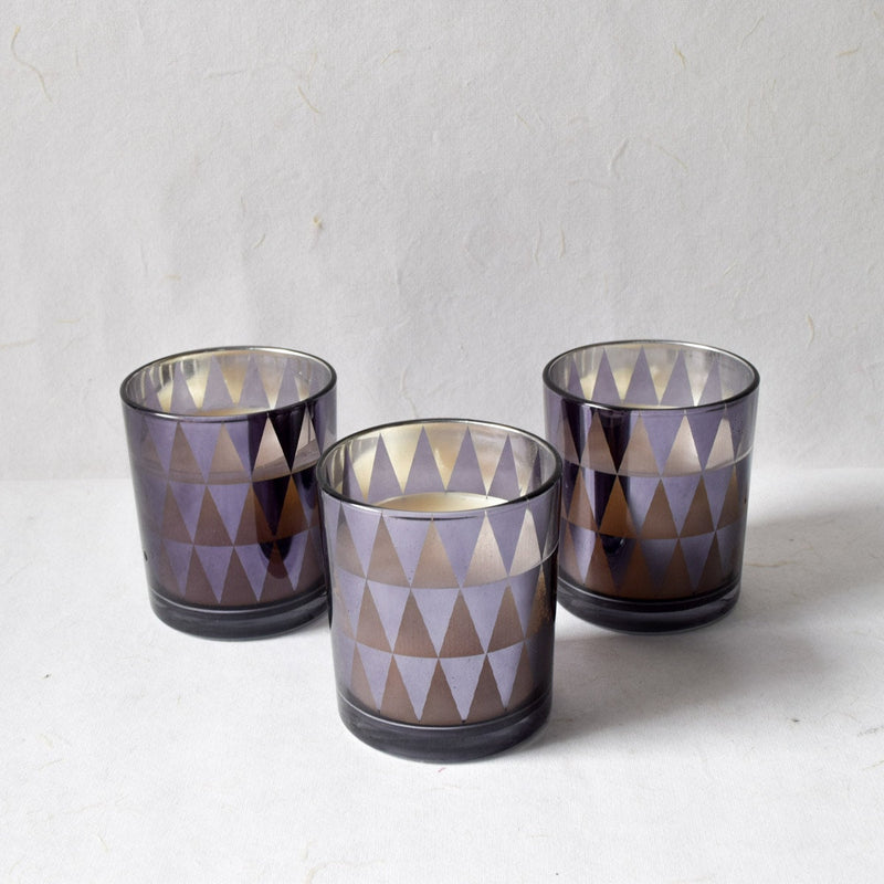 Home Artisan Dark Grey Triangle-Pattern Candles - Set of 3 - Shop Cult Modern