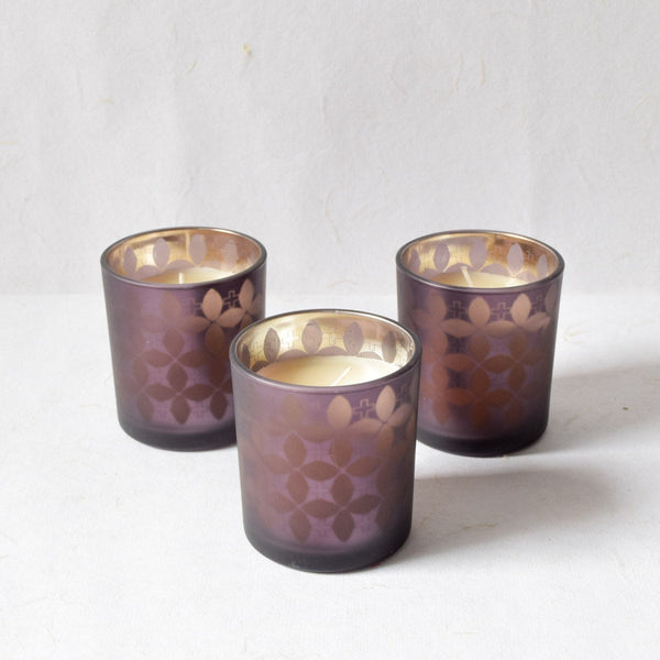 Home Artisan Dark Grey Floral-Pattern Candles - Set of 3 - Shop Cult Modern