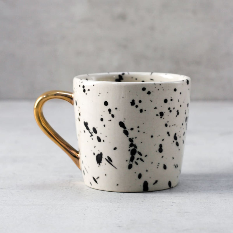 Home Artisan Dalmatian Ceramic Mug with Golden Handle - Set of 2 - Shop Cult Modern