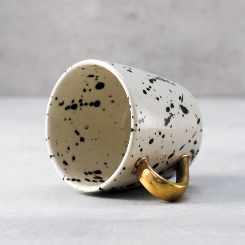 Home Artisan Dalmatian Ceramic Mug with Golden Handle - Set of 2 - Shop Cult Modern