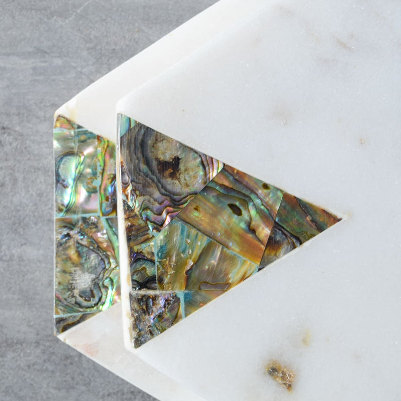 Home Artisan Stefano Marble Coasters with Abalone Shell Inlay (Set of 2) - Shop Cult Modern