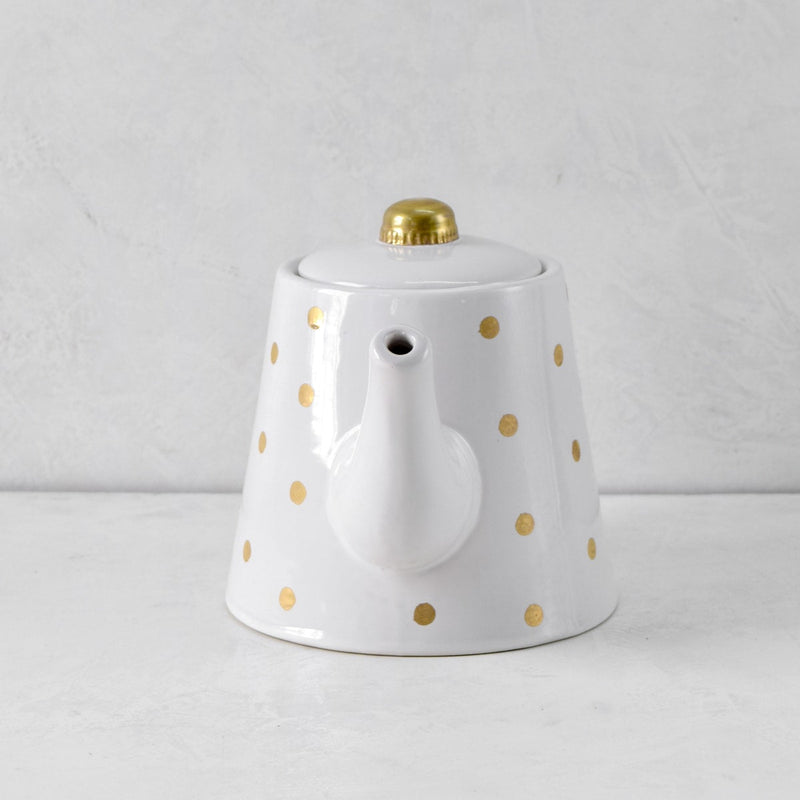 Home Artisan Esmira Golden Polka Dots Ceramic Teapot - Shop Cult Modern