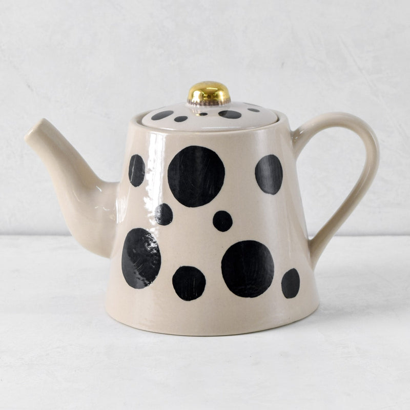 Home Artisan Monique Black Spots Ceramic Teapot - Shop Cult Modern