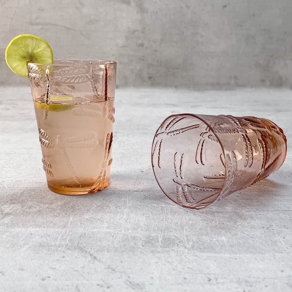 Home Artisan Esrin Peach Dragonfly Drinking Glass (Set of 2) - Shop Cult Modern