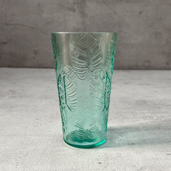 Home Artisan Bruno Turquoise Monstera Leaf Drinking Glass (Set of 2) - Shop Cult Modern