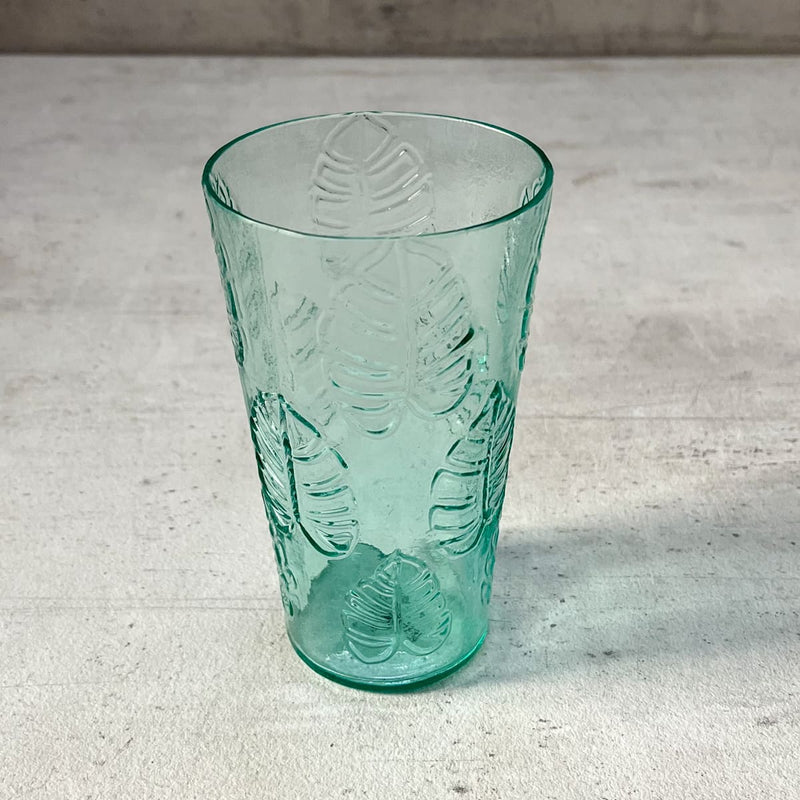 Home Artisan Bruno Turquoise Monstera Leaf Drinking Glass (Set of 2) - Shop Cult Modern