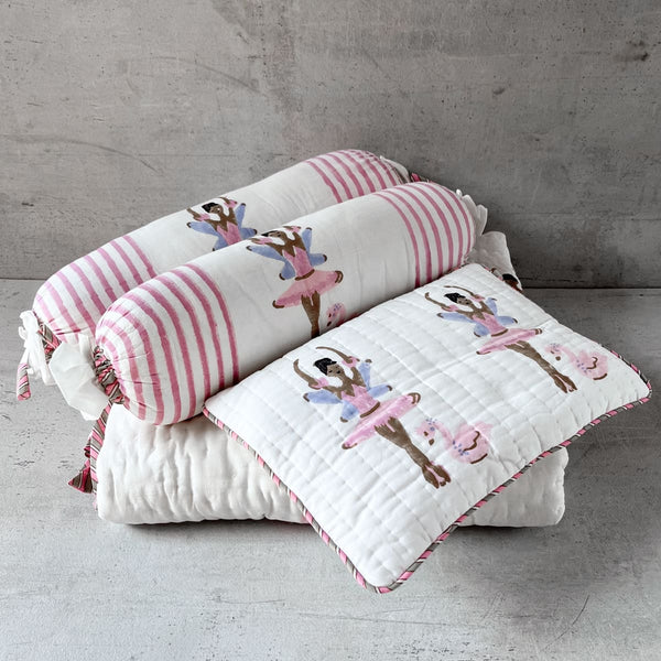 Home Artisan Nerina Ballerina Hand Block Print Cotton Quilt Set - Shop Cult Modern