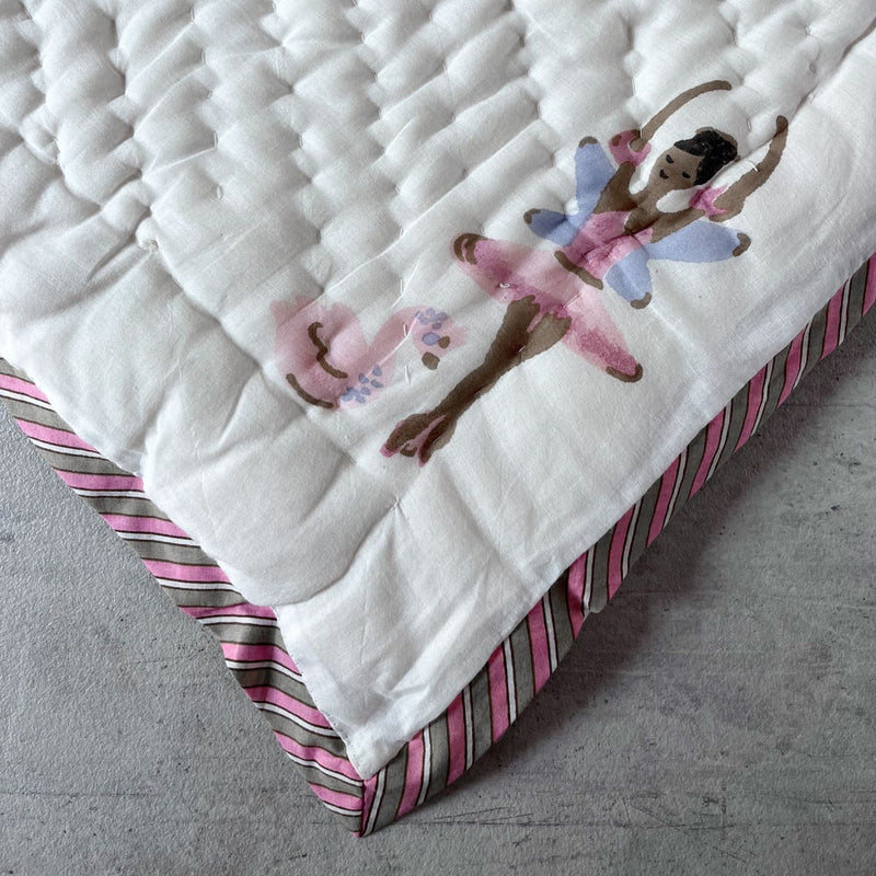 Home Artisan Nerina Ballerina Hand Block Print Cotton Quilt Set - Shop Cult Modern