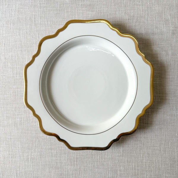 Edit House & Home-Home Artisan Celestine White Porcelain Dinner Plate with Gold Rim  Set of 2 - Shop Cult Modern