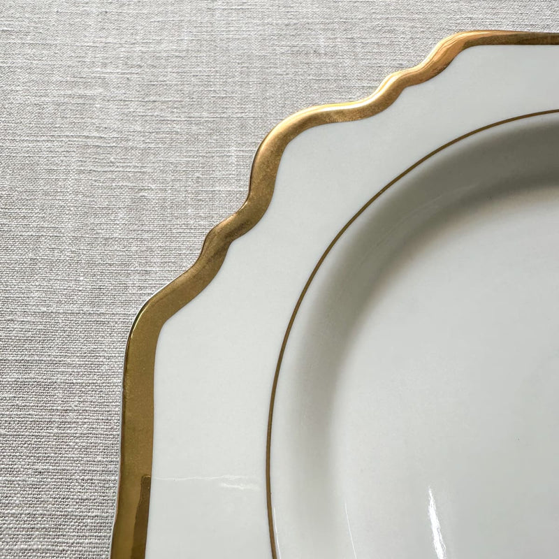 Edit House & Home-Home Artisan Celestine White Porcelain Dinner Plate with Gold Rim  Set of 2 - Shop Cult Modern