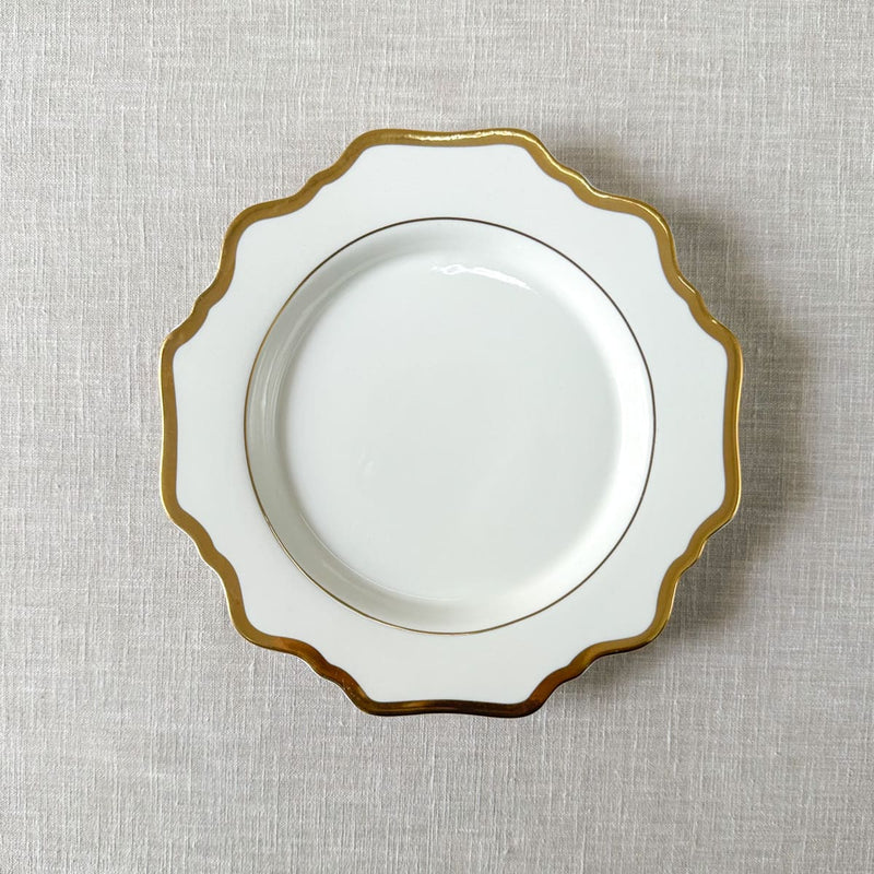 Edit House & Home-Home Artisan Celestine White Porcelain Side Plate with Gold Rim  Set of 2 - Shop Cult Modern