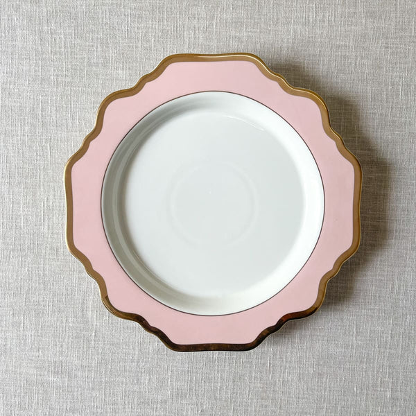 Edit House & Home-Home Artisan Rosamine Pink Porcelain Dinner Plate with Gold Rim  Set of 2 - Shop Cult Modern