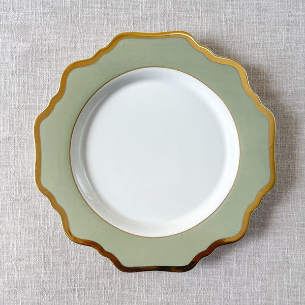 Edit House & Home-Home Artisan Emeraude Green Porcelain Side Plate with Gold Rim  Set of 2 - Shop Cult Modern