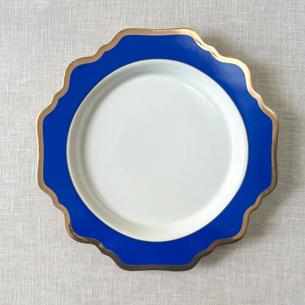 Edit House & Home-Home Artisan Margaux Blue Porcelain Dinner Plate with Gold Rim  Set of 2 - Shop Cult Modern