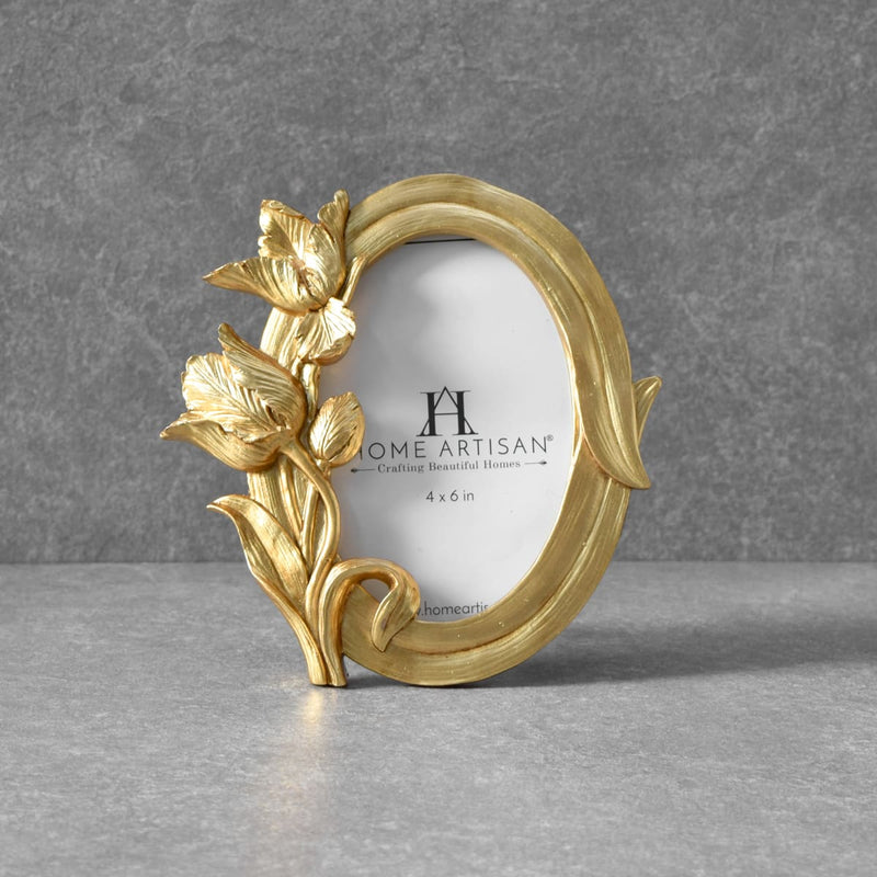 Home Artisan Marchesa Floral Detail Golden Photo Frame (4x6) - Shop Cult Modern