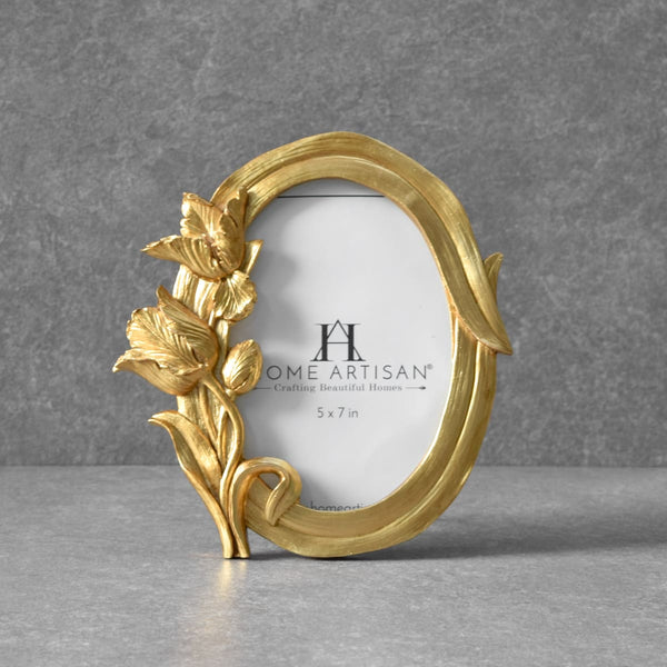 Home Artisan Tiffany Floral Detail Golden Photo Frame (5x7) - Shop Cult Modern