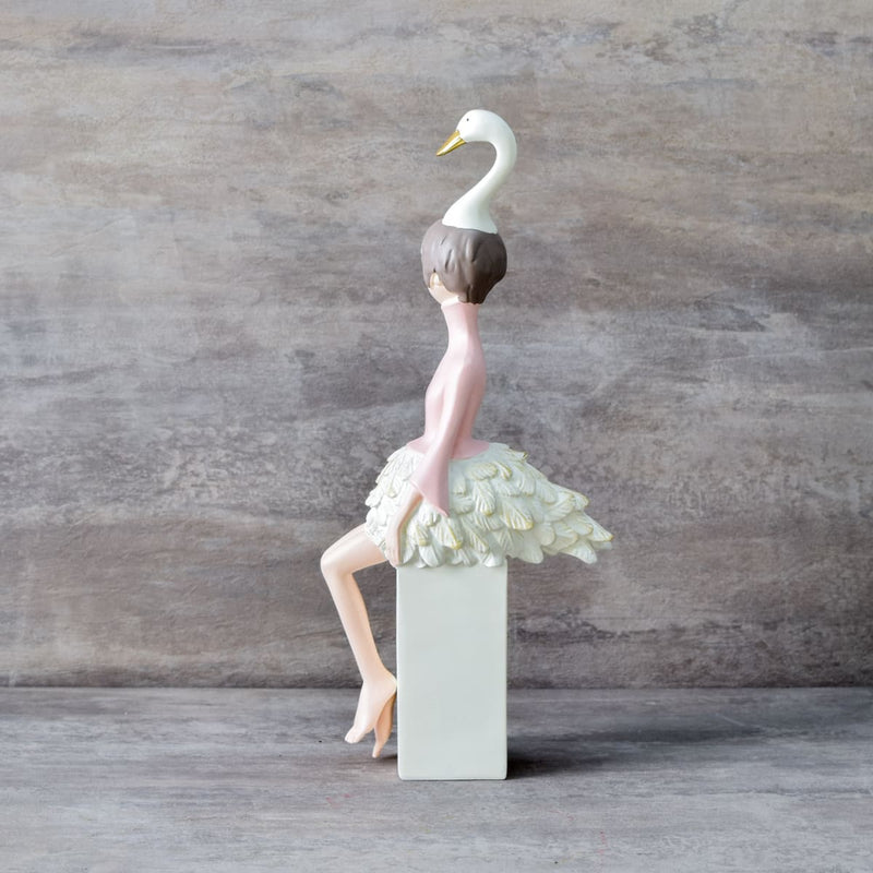 Home Artisan Isabella Swan Girl Sculpture - Pink - Shop Cult Modern
