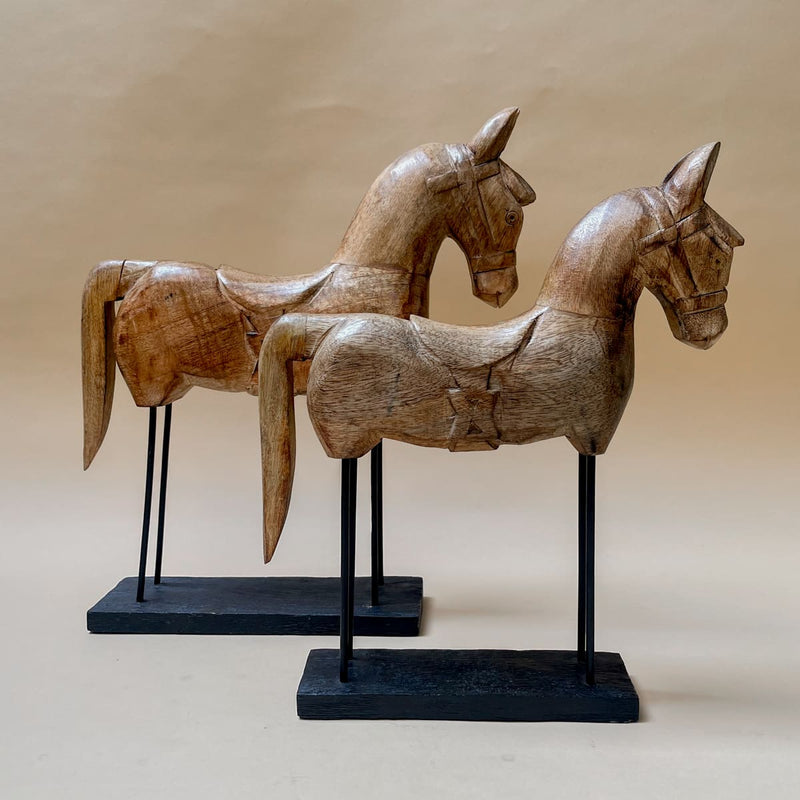 Edit House & Home-Home Artisan Leopold Wooden Horse Sculpture (Small) - Shop Cult Modern