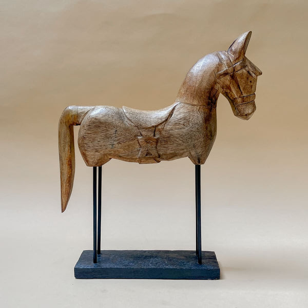 Edit House & Home-Home Artisan Leopold Wooden Horse Sculpture (Small) - Shop Cult Modern