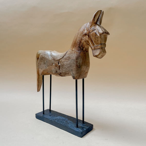 Edit House & Home-Home Artisan Leopold Wooden Horse Sculpture (Small) - Shop Cult Modern