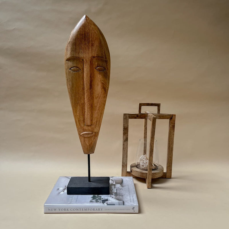 Edit House & Home-Home Artisan Mikom Wooden Face Sculpture (Large) - Shop Cult Modern