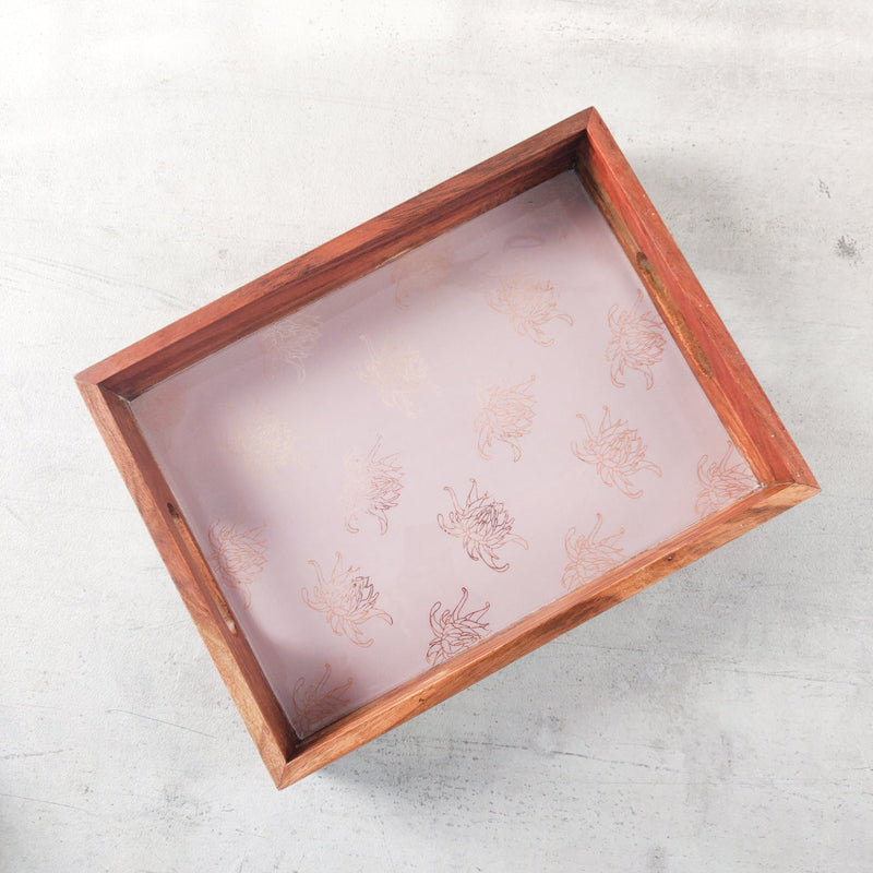 Home Artisan Shades of Dahlia Mango Wood Tray - Lavender - Shop Cult Modern