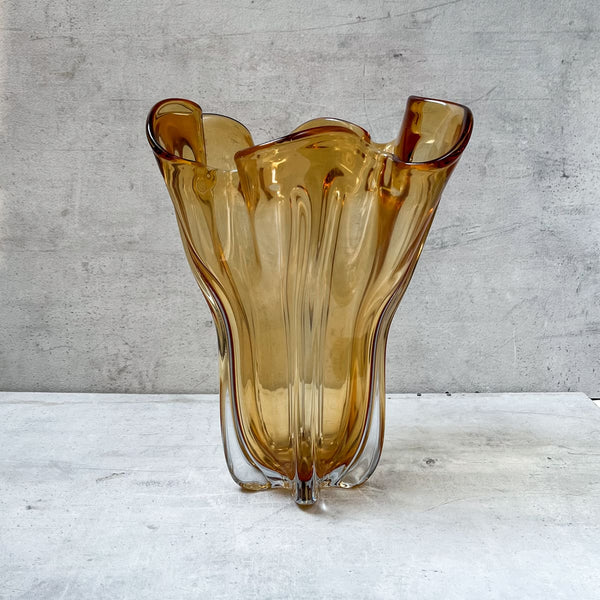 Edit House & Home-Home Artisan Cadyn Amber Opulent Glass Vase (Large) - Shop Cult Modern