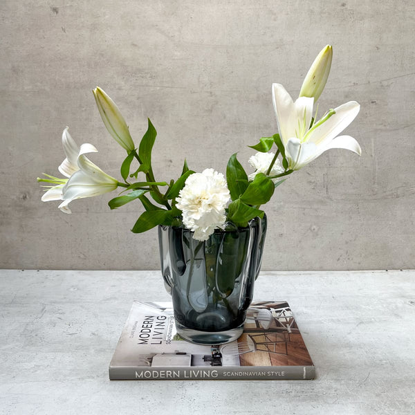 Edit House & Home-Home Artisan Leandra Smoky Opulent Glass Vase (Small) - Shop Cult Modern