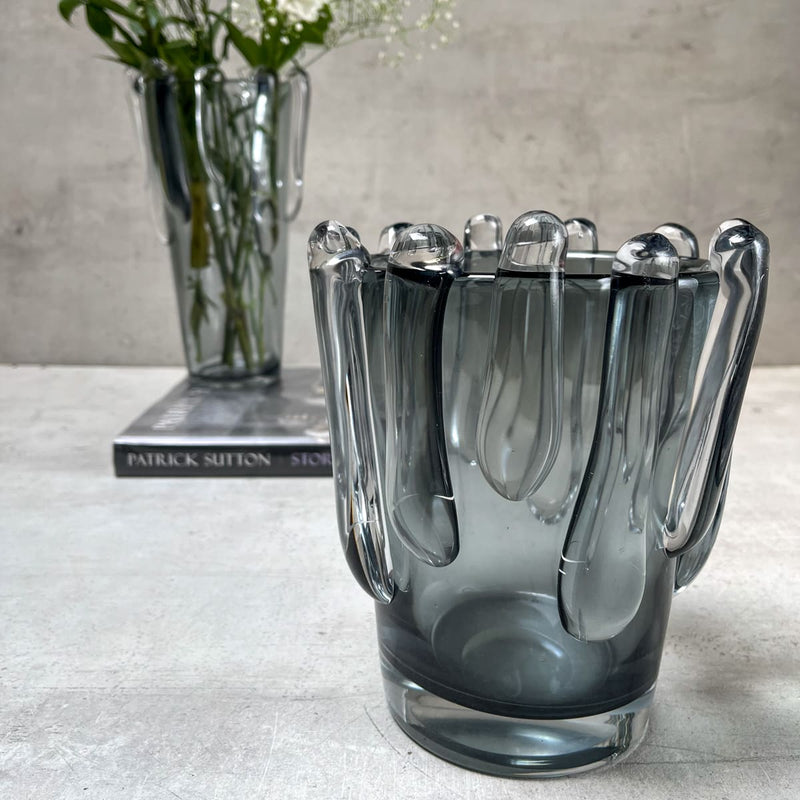 Edit House & Home-Home Artisan Leandra Smoky Opulent Glass Vase (Small) - Shop Cult Modern