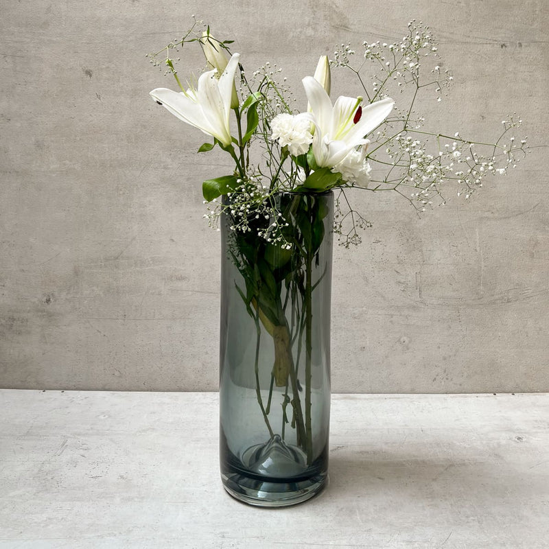 Edit House & Home-Home Artisan Winnet Smoky Grey Opulent Glass Vase - Shop Cult Modern