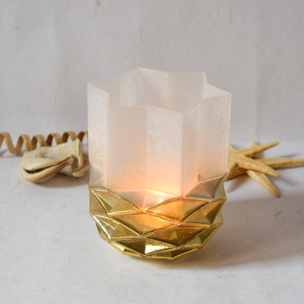 Home Artisan Pine Cone Ivory and Gold Candle Holder - Shop Cult Modern
