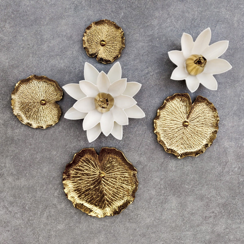 Home Artisan Lotus Flower Ceramic Wall Sculptures - Small - Shop Cult Modern