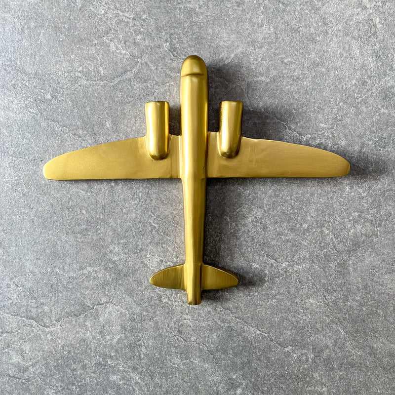 Home Artisan Langley Golden Plane Wall Sculpture - Large - Shop Cult Modern